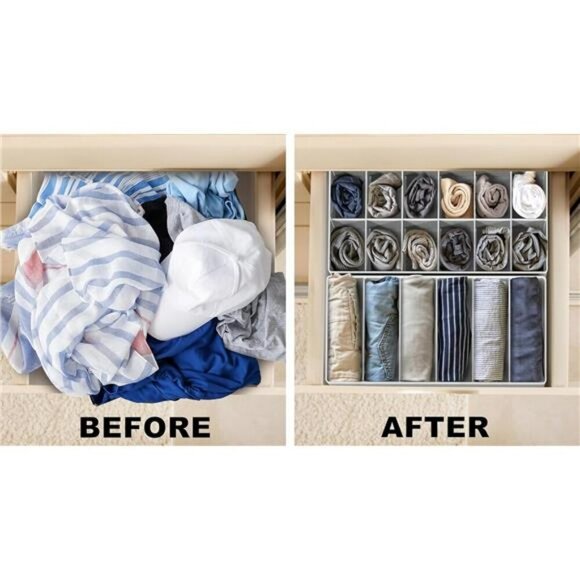 Simple Houseware Closet Underwear Organizer Drawer Divider 4 Set Gray - Picture 6 of 8